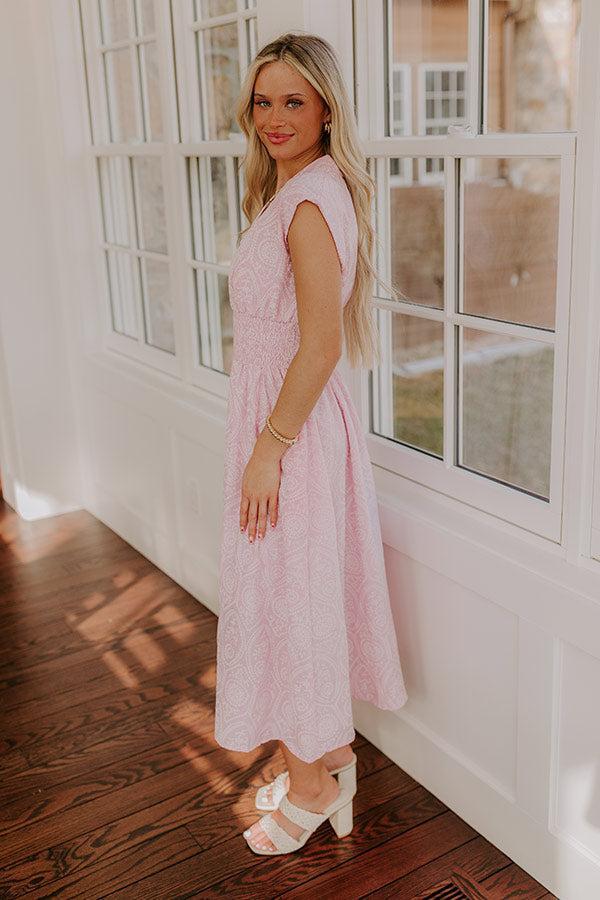 Garden Stroll Midi Dress in Pink Product Image