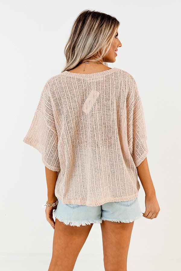 Vitamin Sea For Me Knit Top In Light Peach Product Image