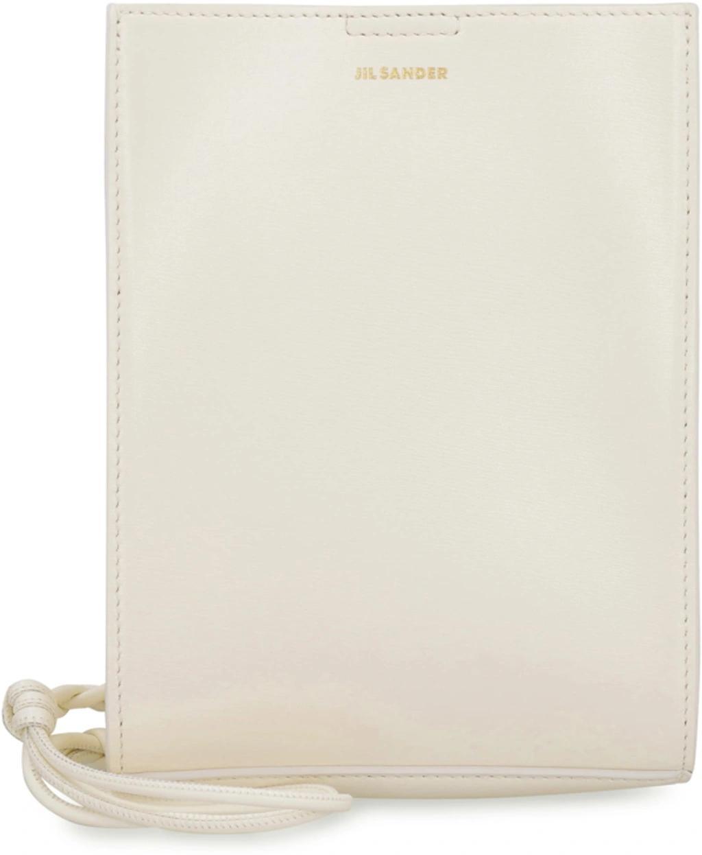 JIL SANDER Tangle Leather Crossbody Bag In Panna Product Image