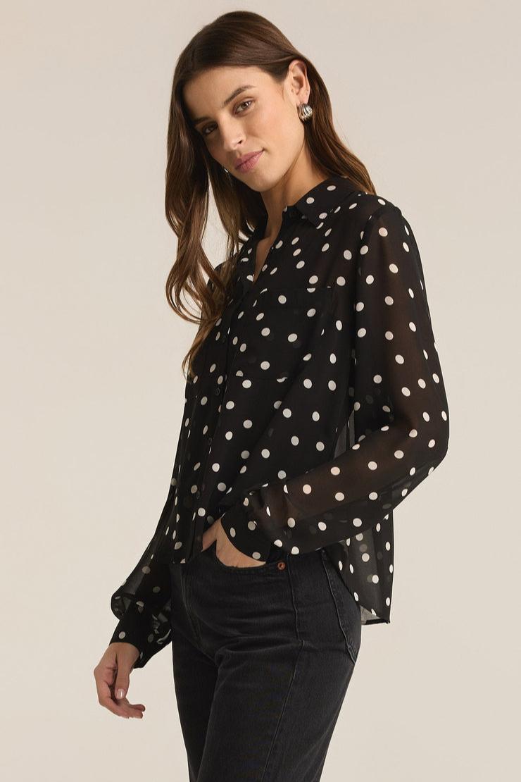 Vivienne Polka Dot Crepe Top Product Image