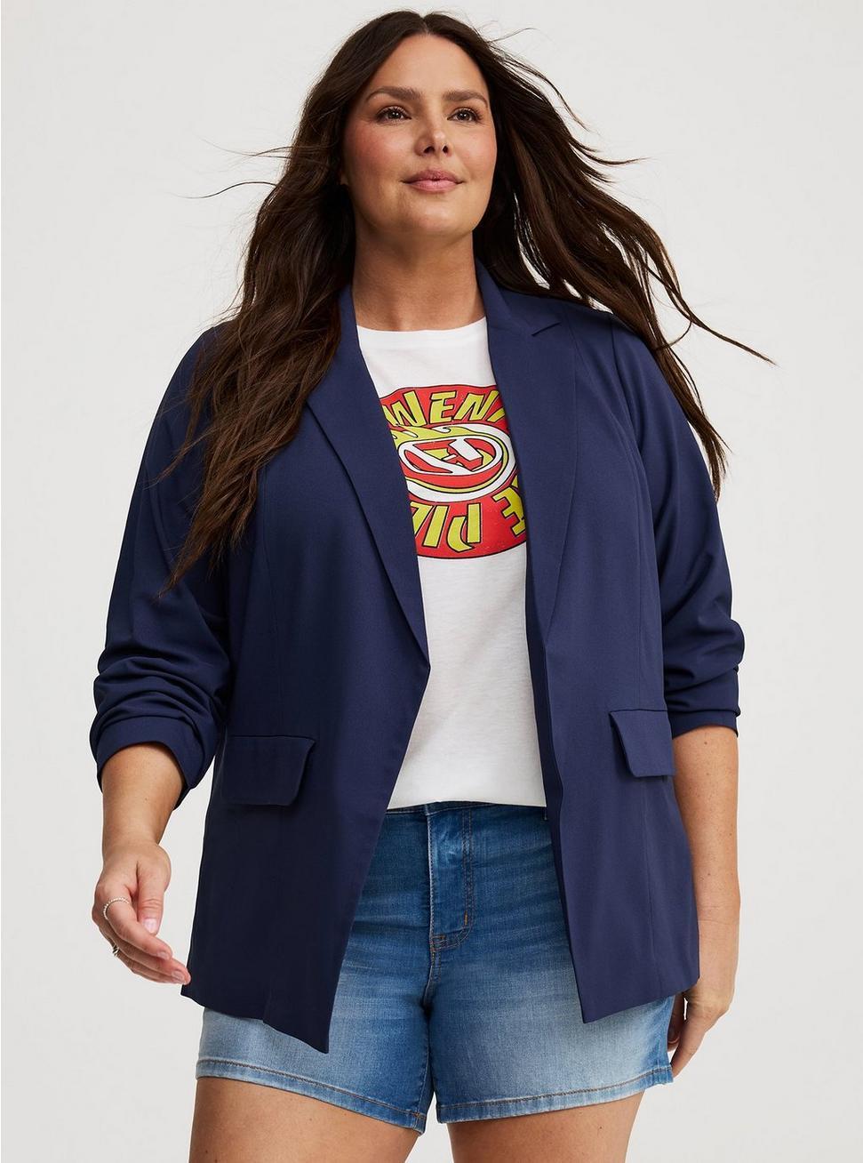 Studio Crepe Notch-Collar Blazer Product Image