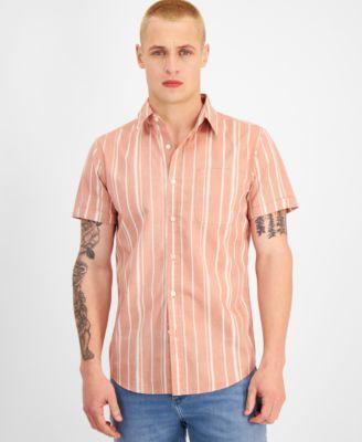 Sun + Stone Mens Marcos Short Sleeve Button-Front Striped Shirt, Created for Macys Product Image