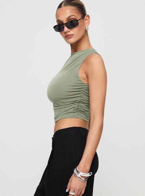 Hold Em High Neck Top Green Product Image