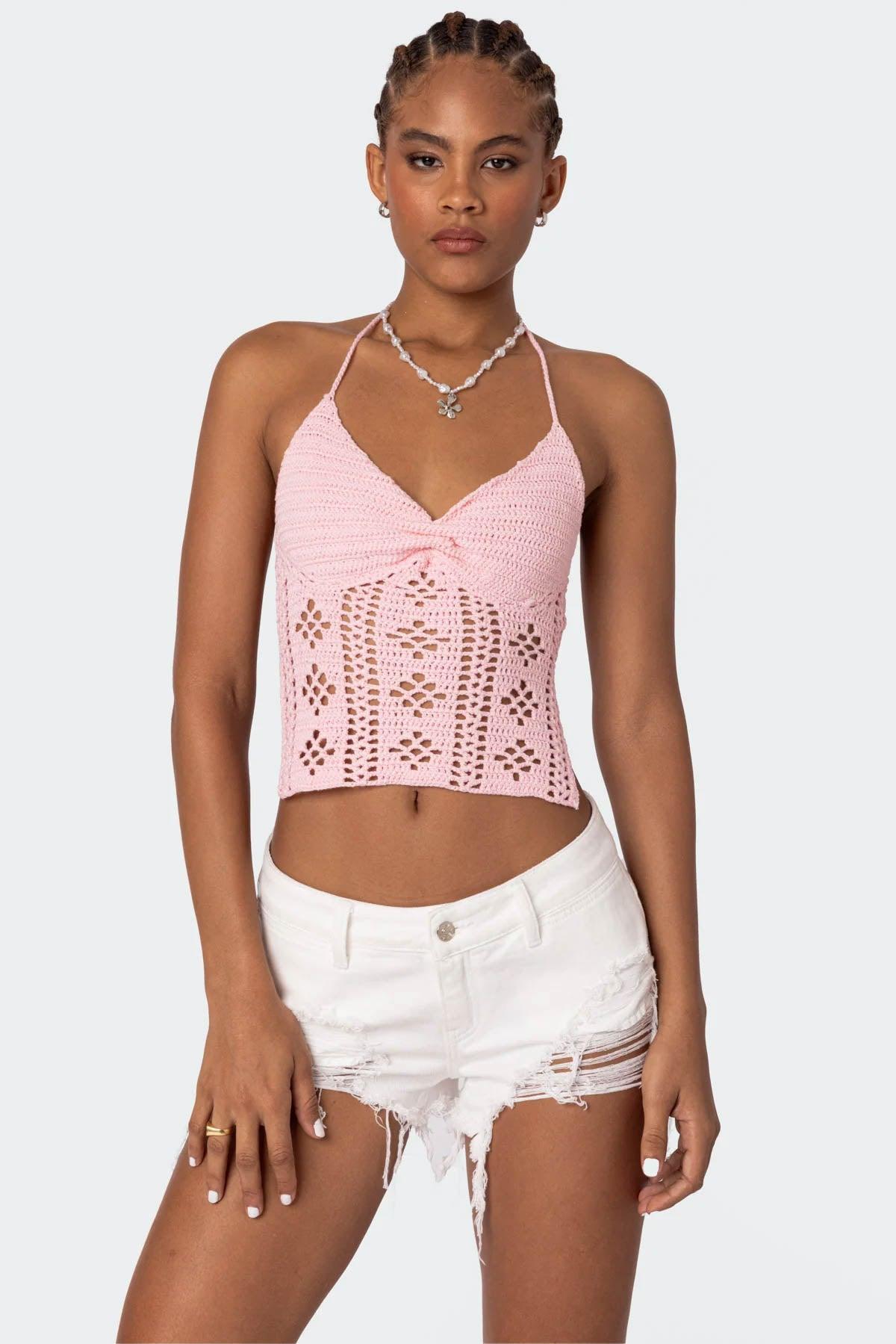 Jada Open Back Crochet Top Product Image