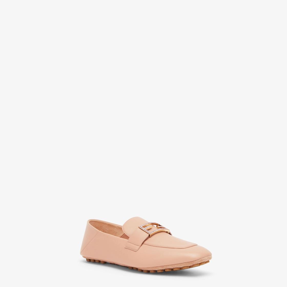 BaguettePink leather loafers Product Image