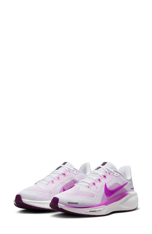 NIKE Women's Pegasus 41 Road Running Shoes In White/black/hyper Violet Product Image