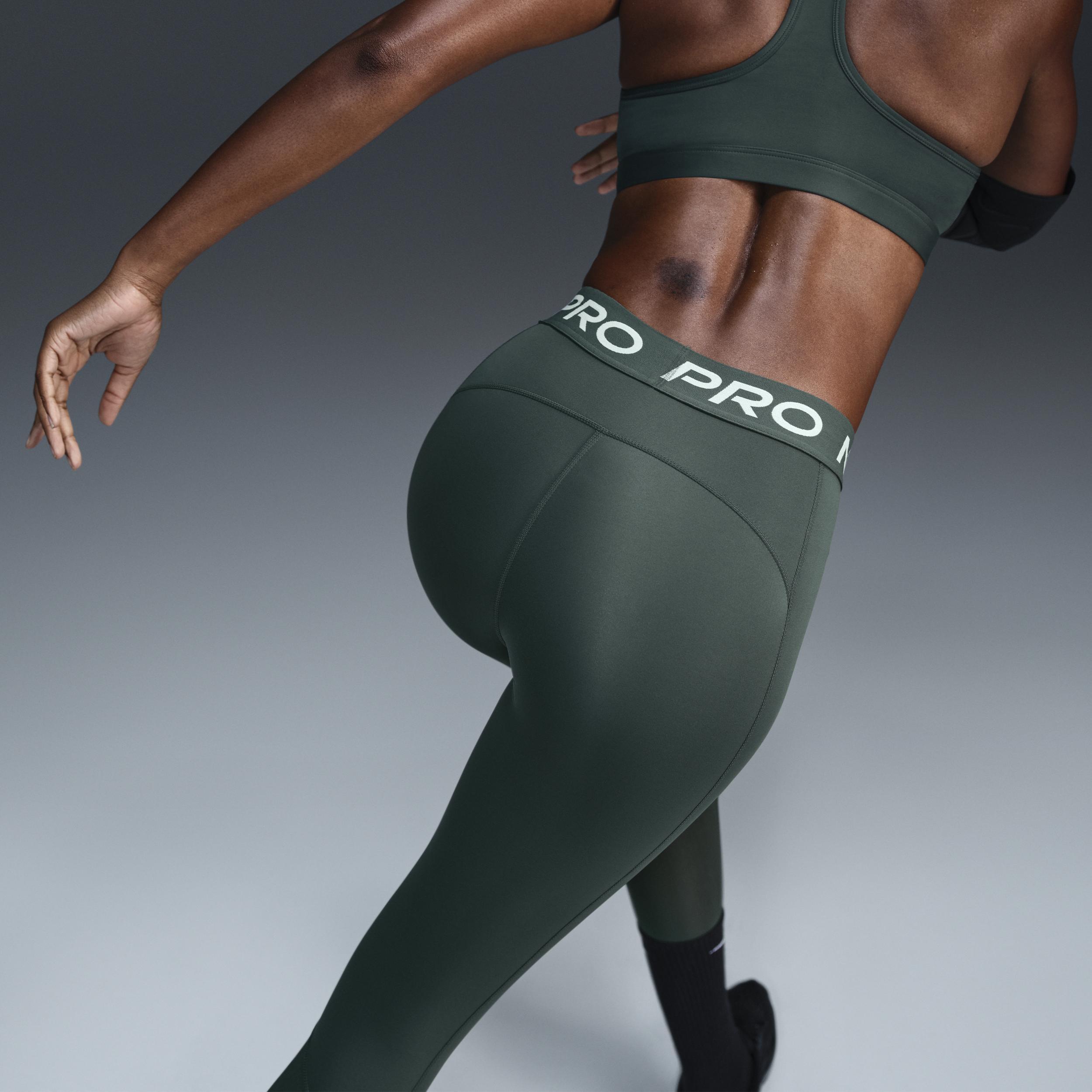 Nike Pro Women's Mid-Rise Mesh-Paneled Leggings Product Image