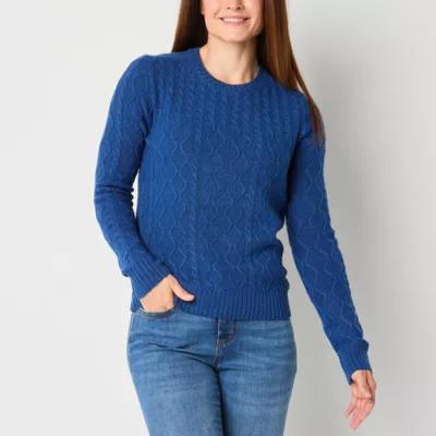 St. John's Bay Womens Crew Neck Long Sleeve Pullover Sweater Product Image