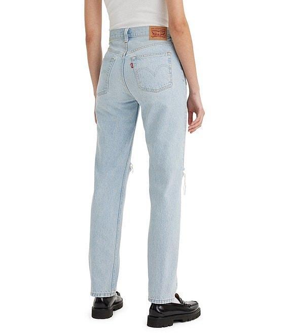 Levi's® 501® Original Mid Rise Distressed Straight Leg Jeans Product Image