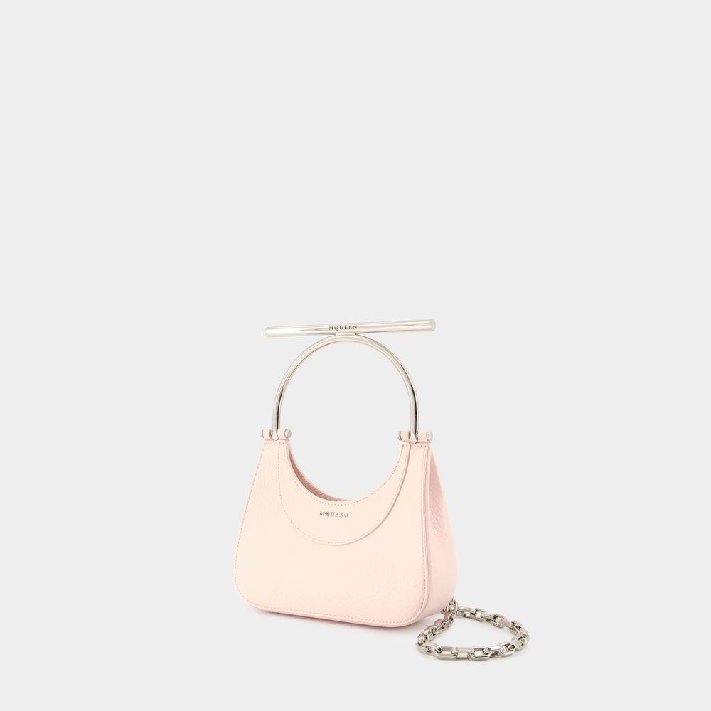 ALEXANDER MCQUEEN Mini Cross Bar Purse - Leather - Pink Product Image