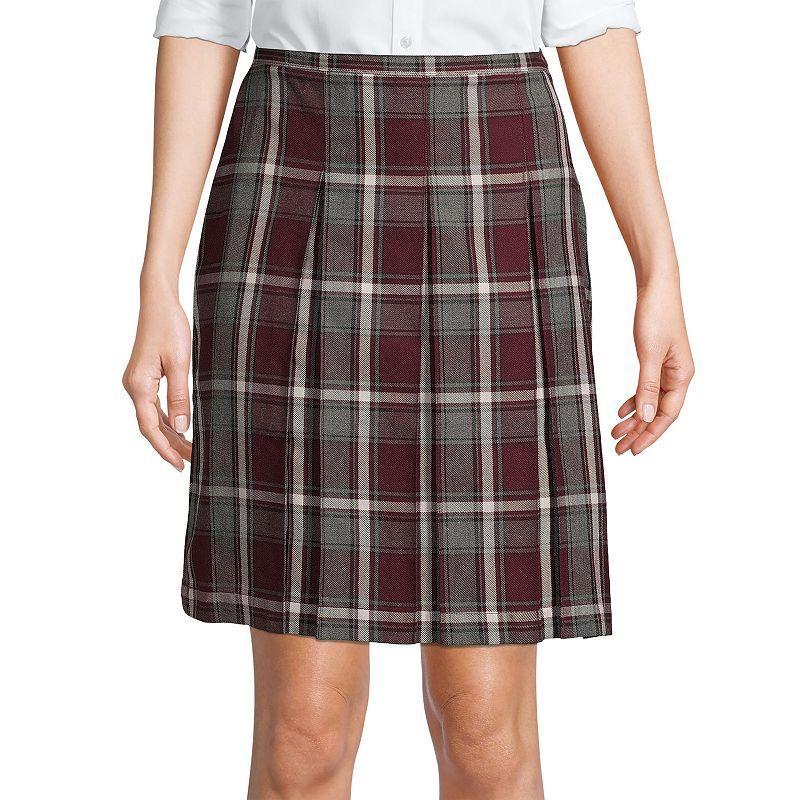 Womens Lands End School Uniform Plaid Box Pleat Skirt Product Image