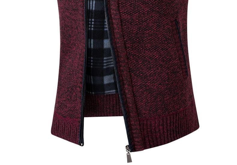 Stand Collar Plain Zip Sweater Vest Product Image