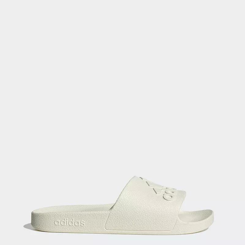 adidas Adilette Men's Aqua Slide Sandals, Size: 11, Off White White Product Image