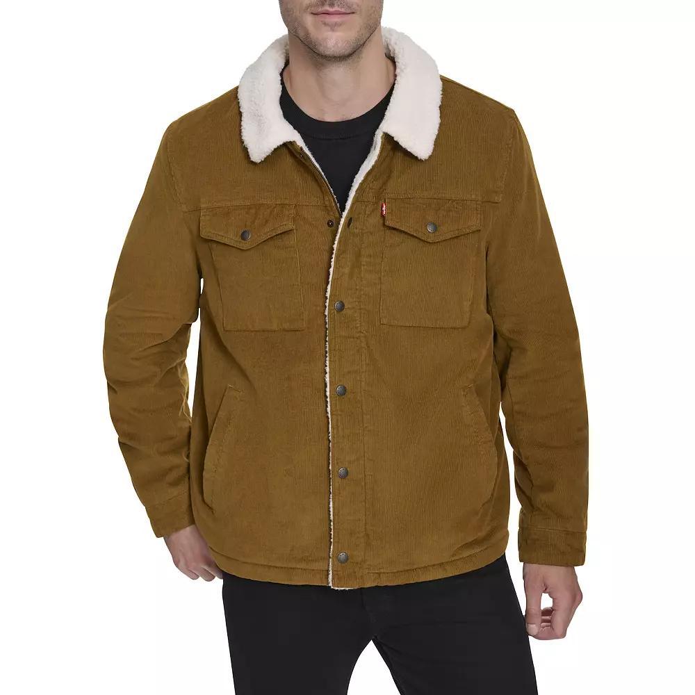 Men's Levi's® Classic Corduroy Sherpa Trucker Jacket, Size: Small, Brown Product Image