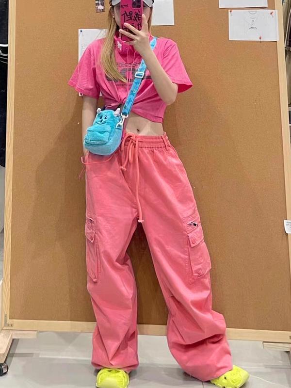 Street Drawstring Cargo Pants Product Image