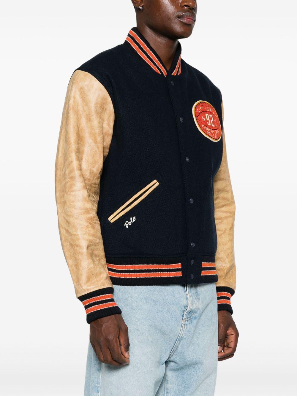 chenille-patch bomber jacket Product Image
