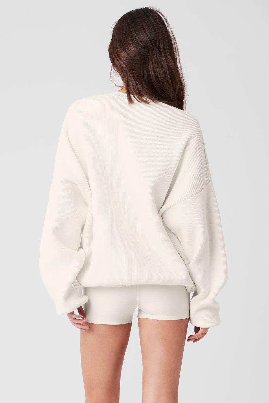 Scholar Crew Neck Sweater - Ivory Female Product Image