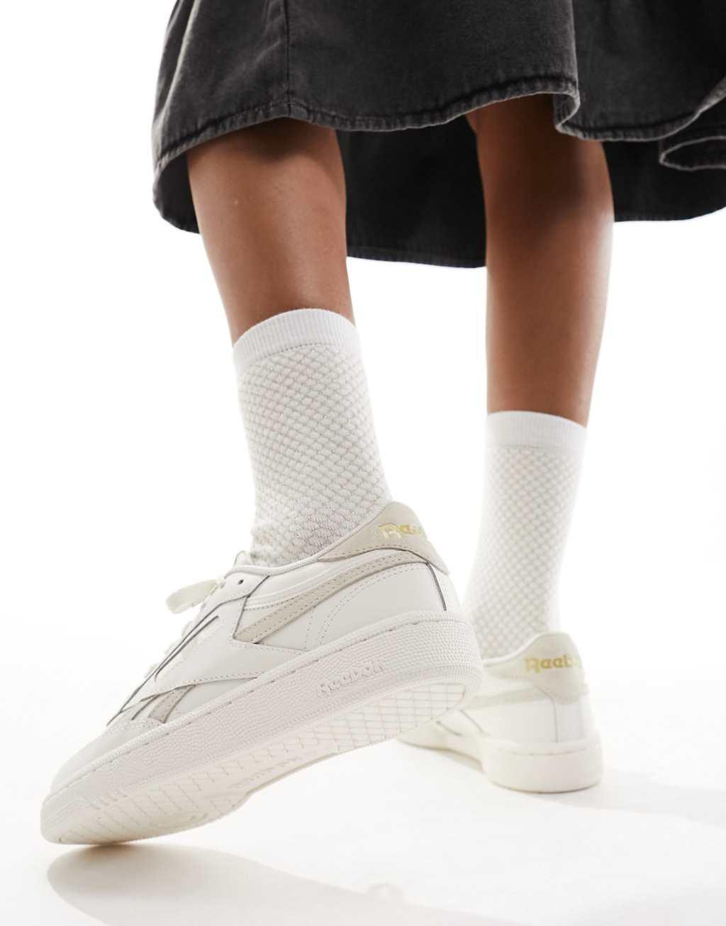 Reebok Club C 85 sneaker in white and beige Product Image