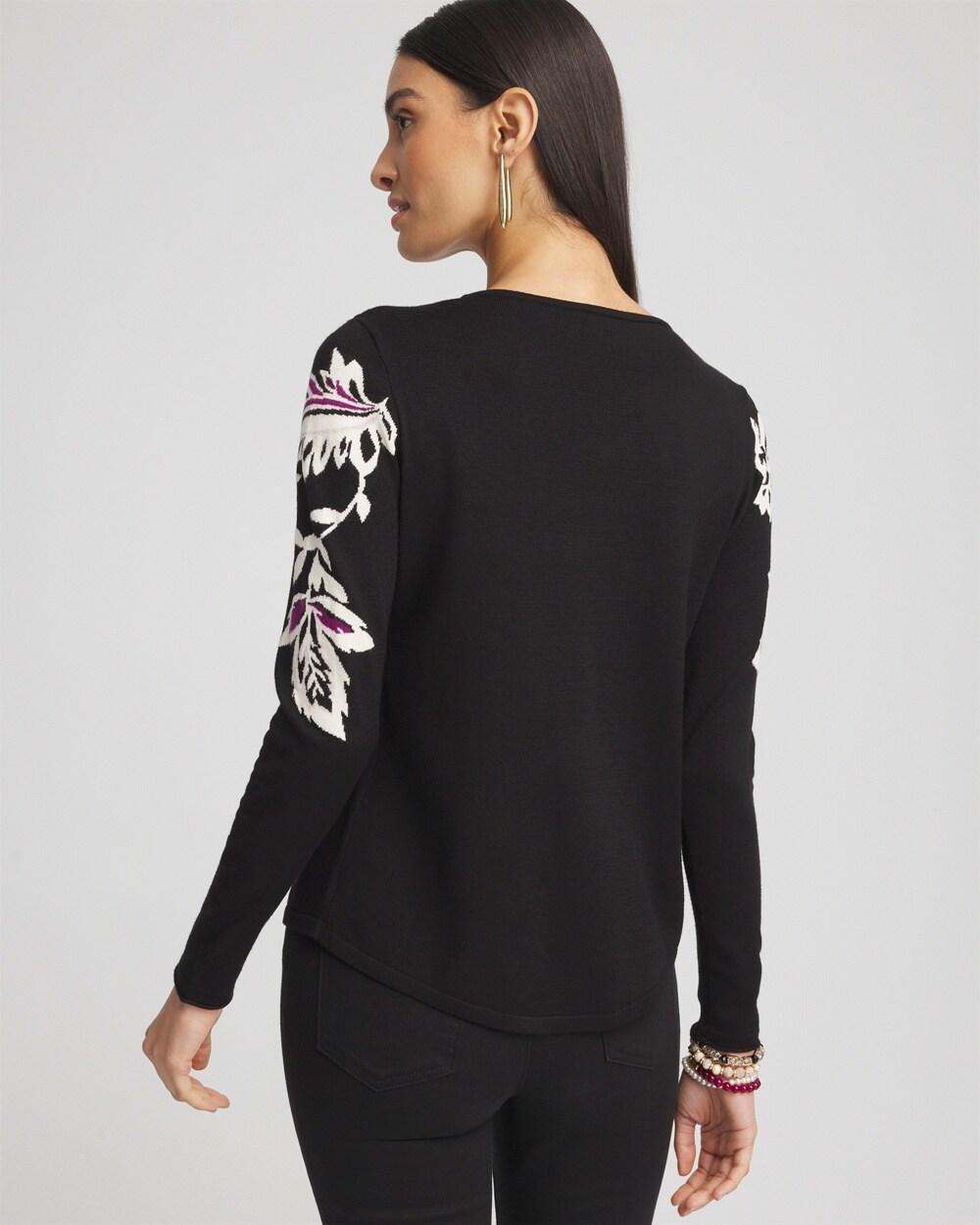 Floral Intarsia Pullover Sweater Product Image