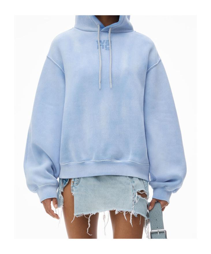 ALEXANDER WANG T Essential Hoodie In Blue Product Image