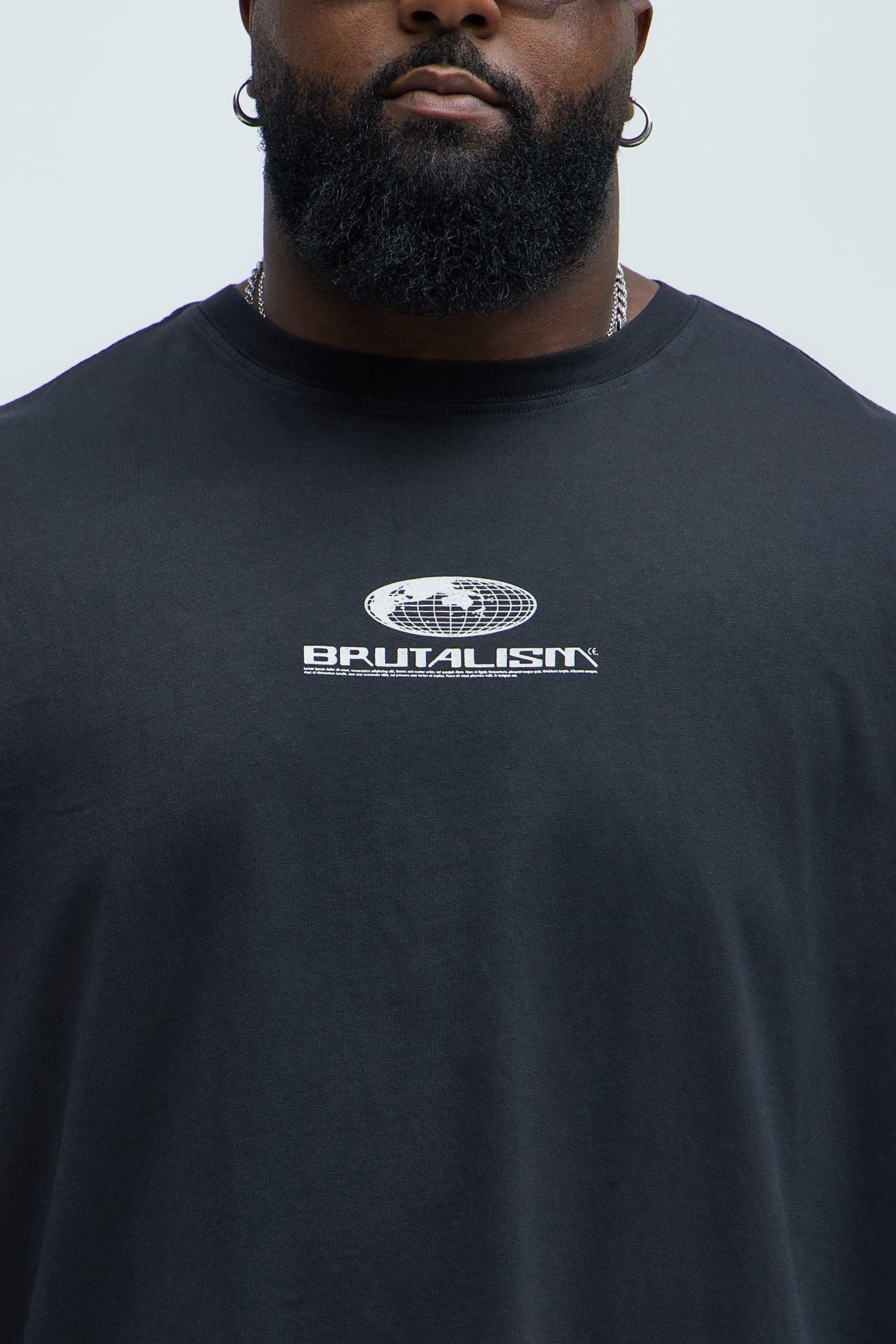 Brutalism Oversized Short Sleeve Tee - Charcoal Product Image