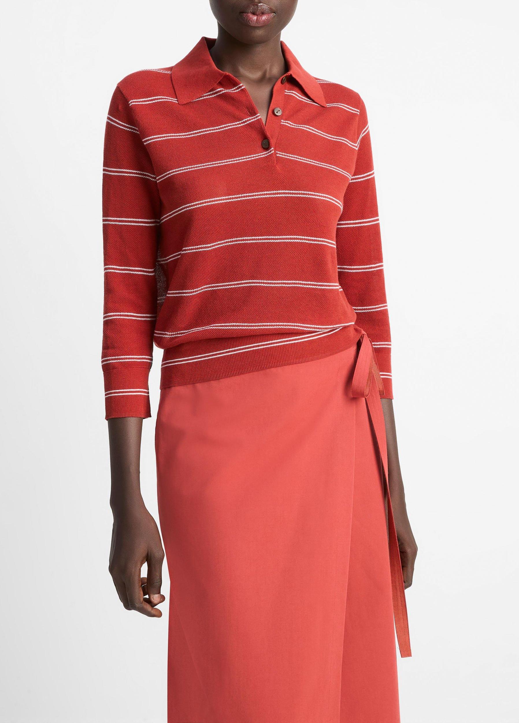 Striped Italian Cotton Piqué Polo Shirt Product Image