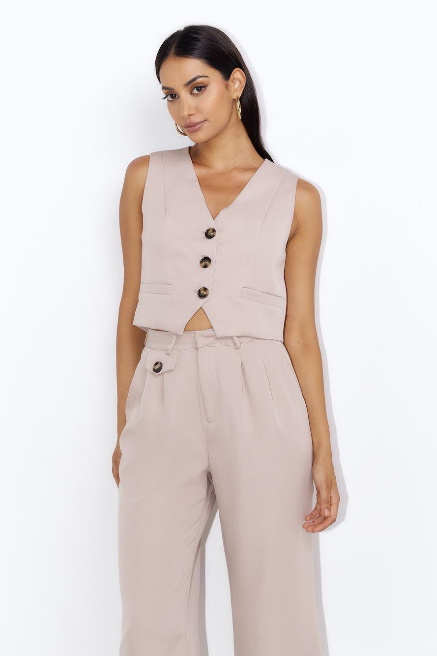 Street Fashion Pants Beige Product Image