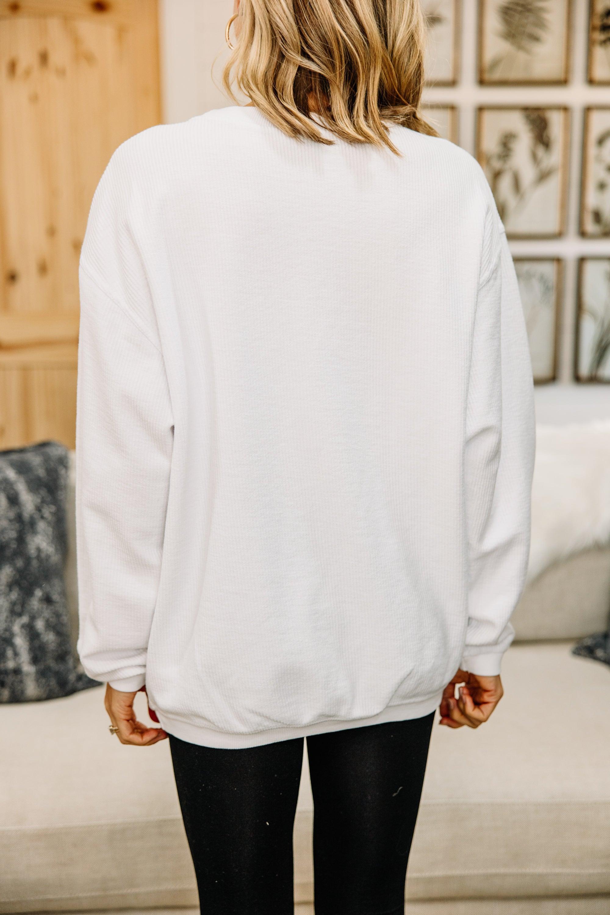 Ski Ya Later White Corded Graphic Sweatshirt Female Product Image