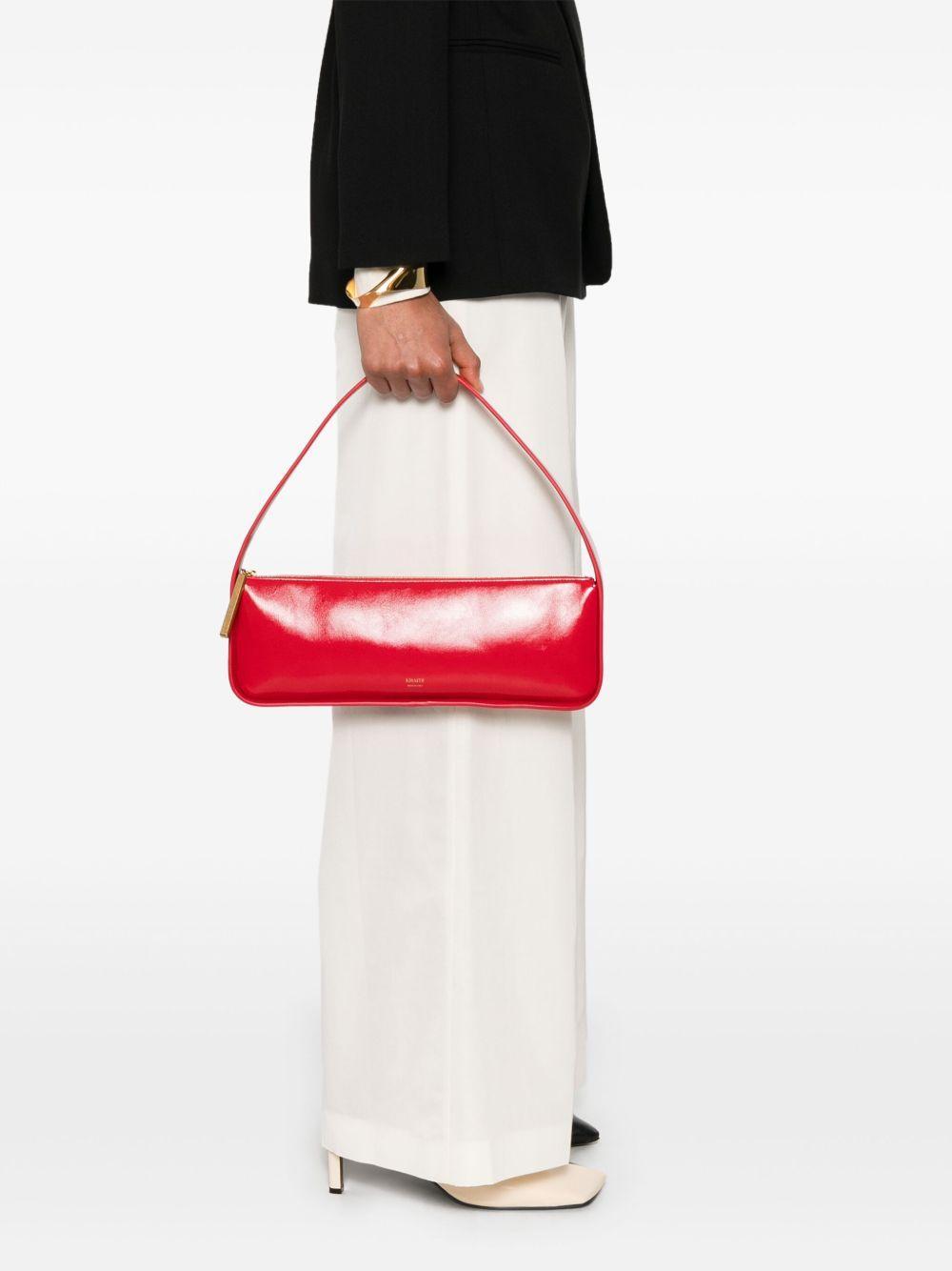 KHAITE Lori Crackle Patent Leather Shoulder Bag In Red Product Image