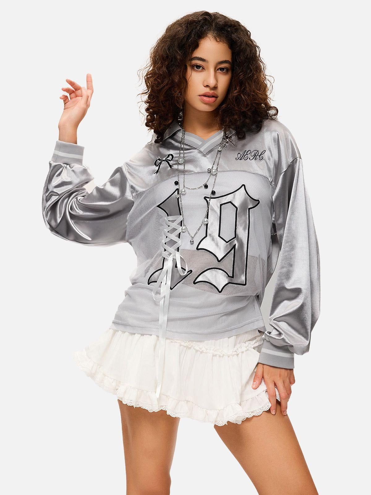 Aelfric Eden Badge Embroidery Number Sweatshirt Product Image