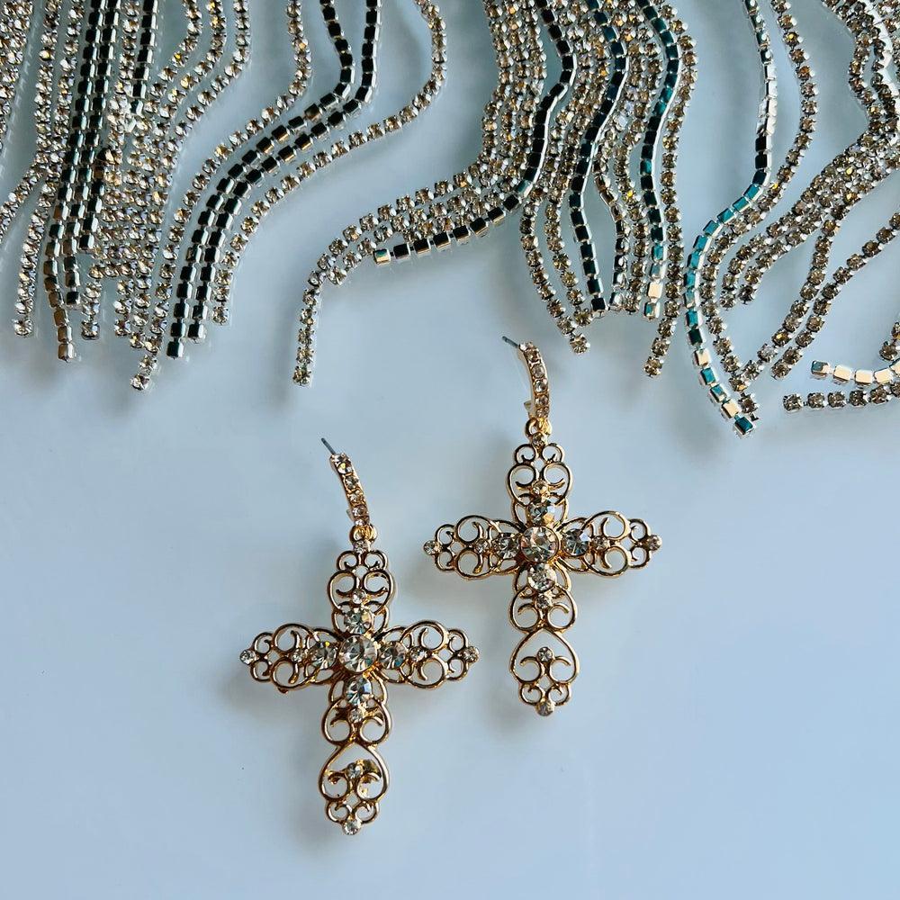 Golden Cross Earrings Product Image