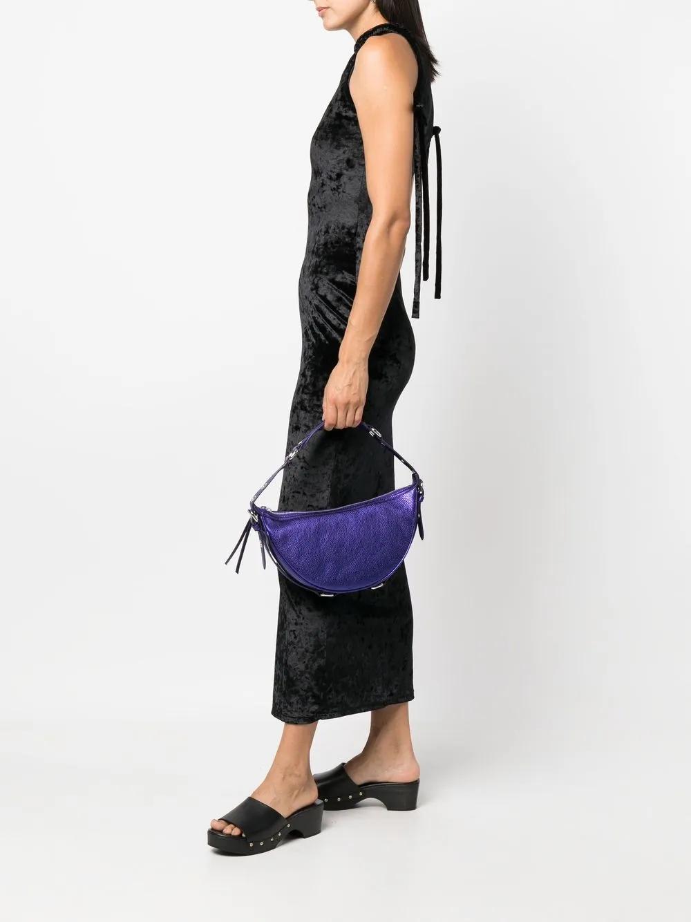 BY FAR Pebble-texture Leather Shoulder Bag In Purple Product Image