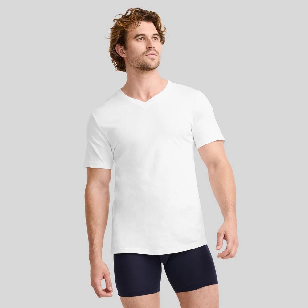Jockey Generation™ Men's Big & Tall Cotton V Neck Undershirt 2pk - White 4XLT Product Image
