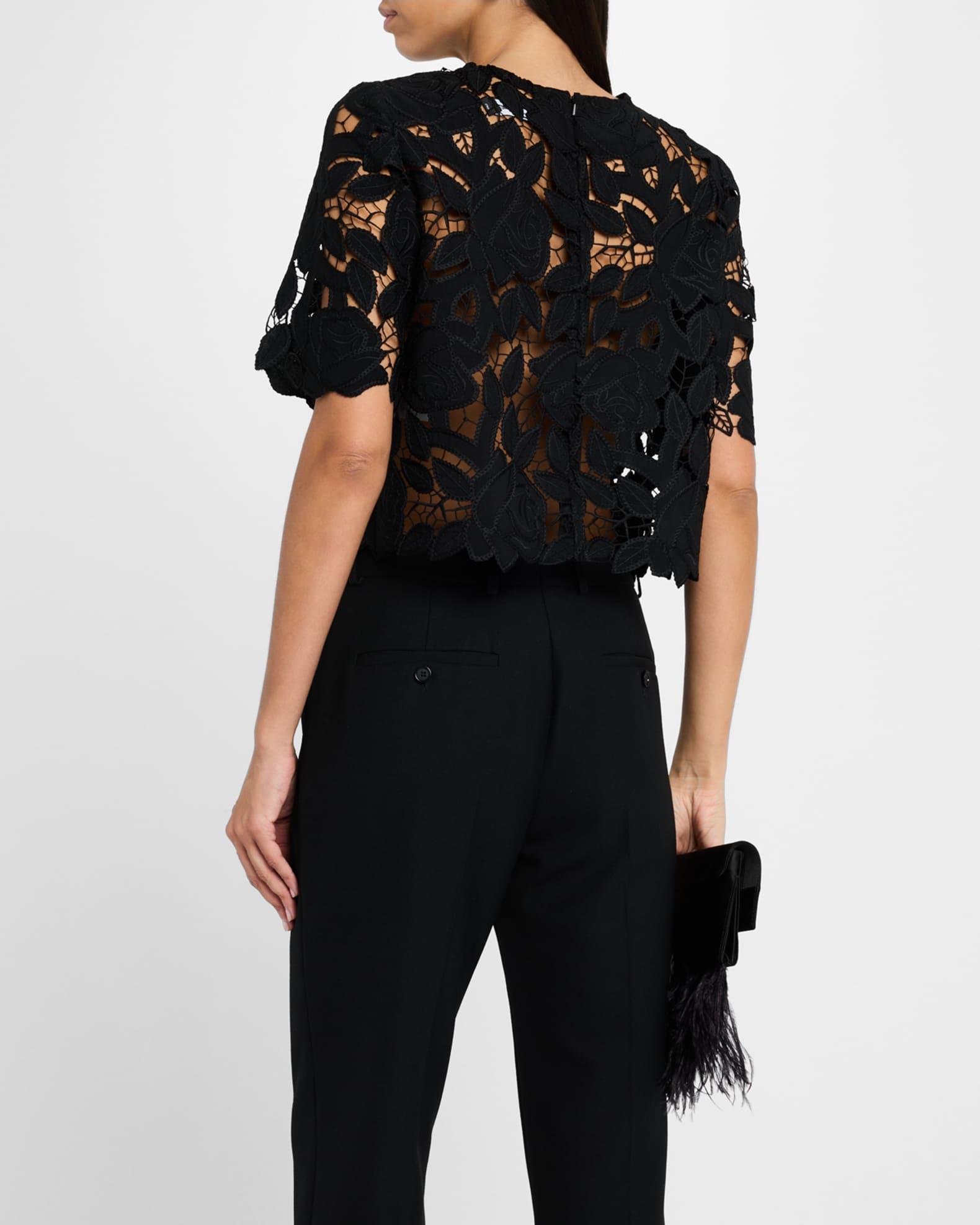 Guipure Lace Short-Sleeve Top Product Image