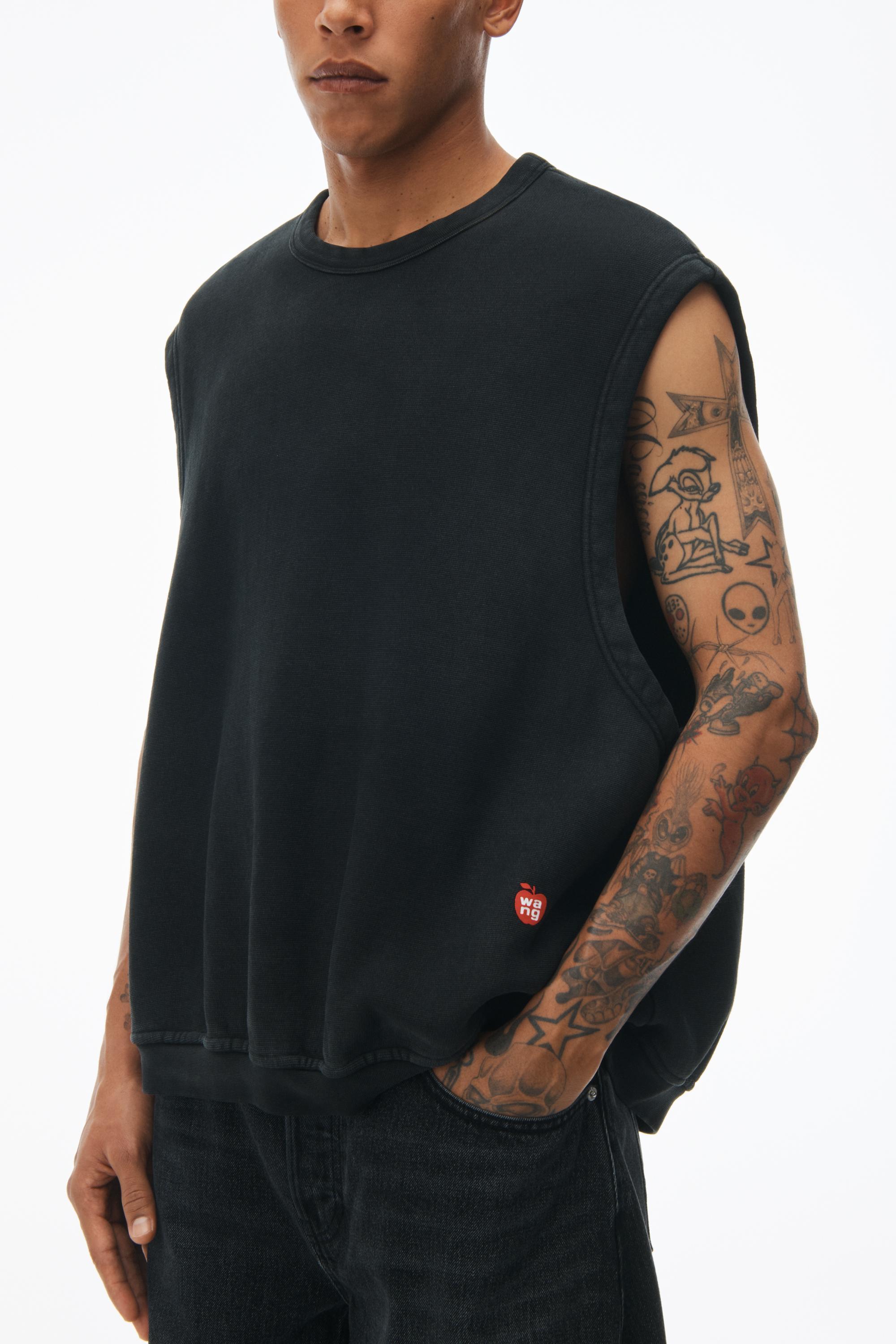 Sleeveless Crew Neck Vest In Terry Product Image