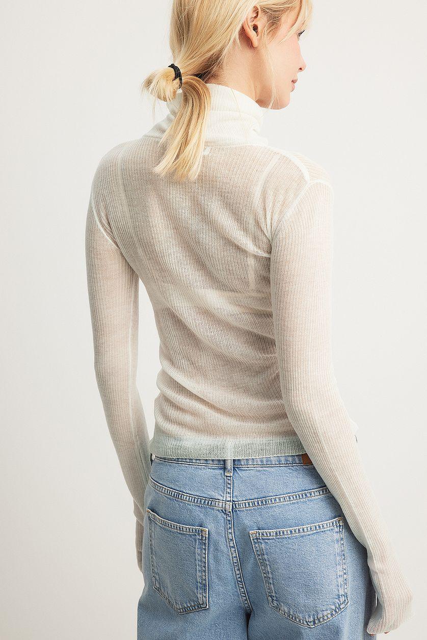 Sheer Knitted Turtle Neck Product Image