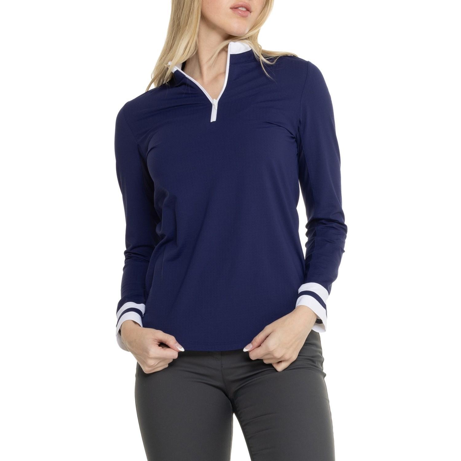 G LIFESTYLE Color-Block Zip Neck Shirt - UPF 50+, Long Sleeve Product Image