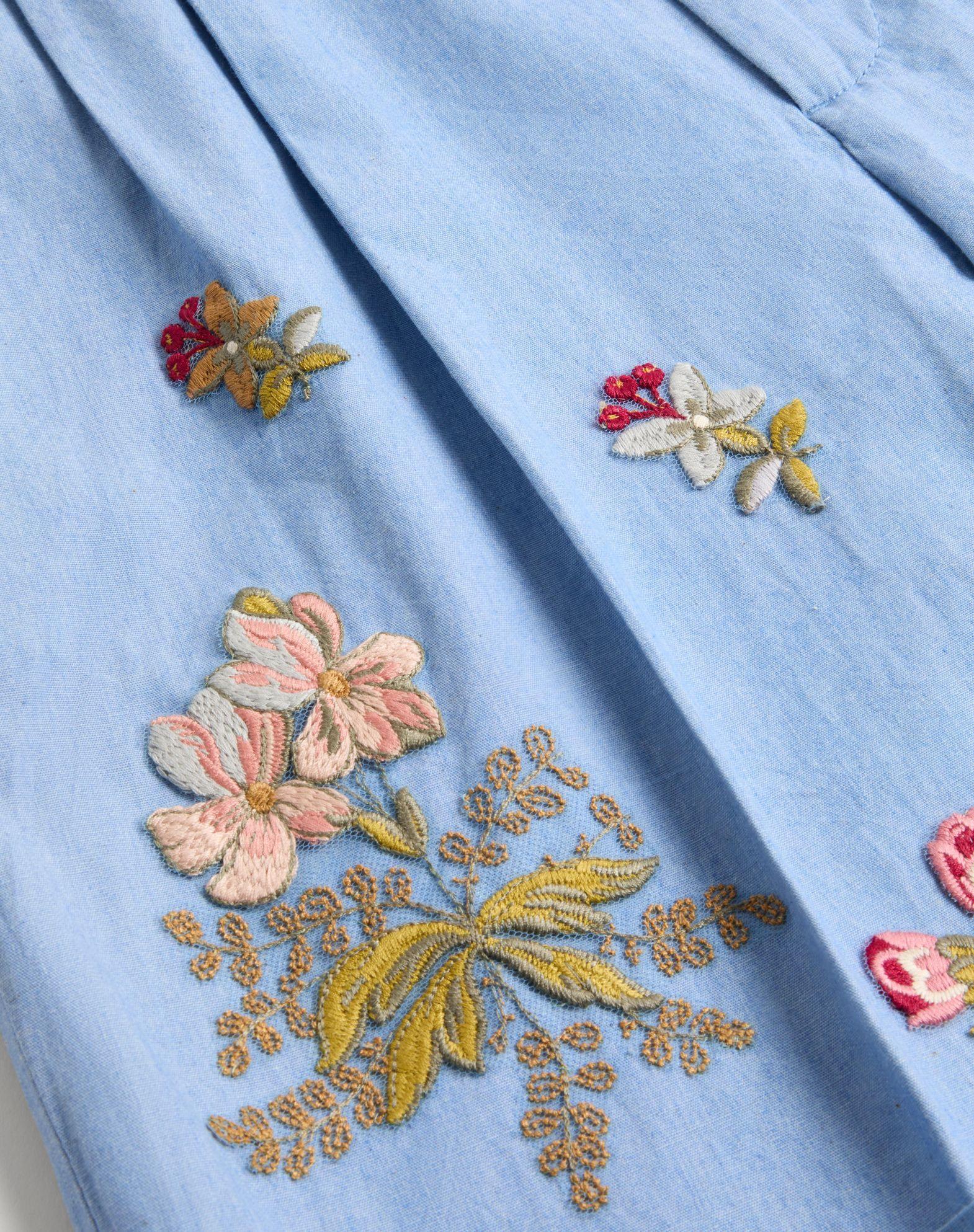 Denim Bermuda Shorts With Embroidery Product Image