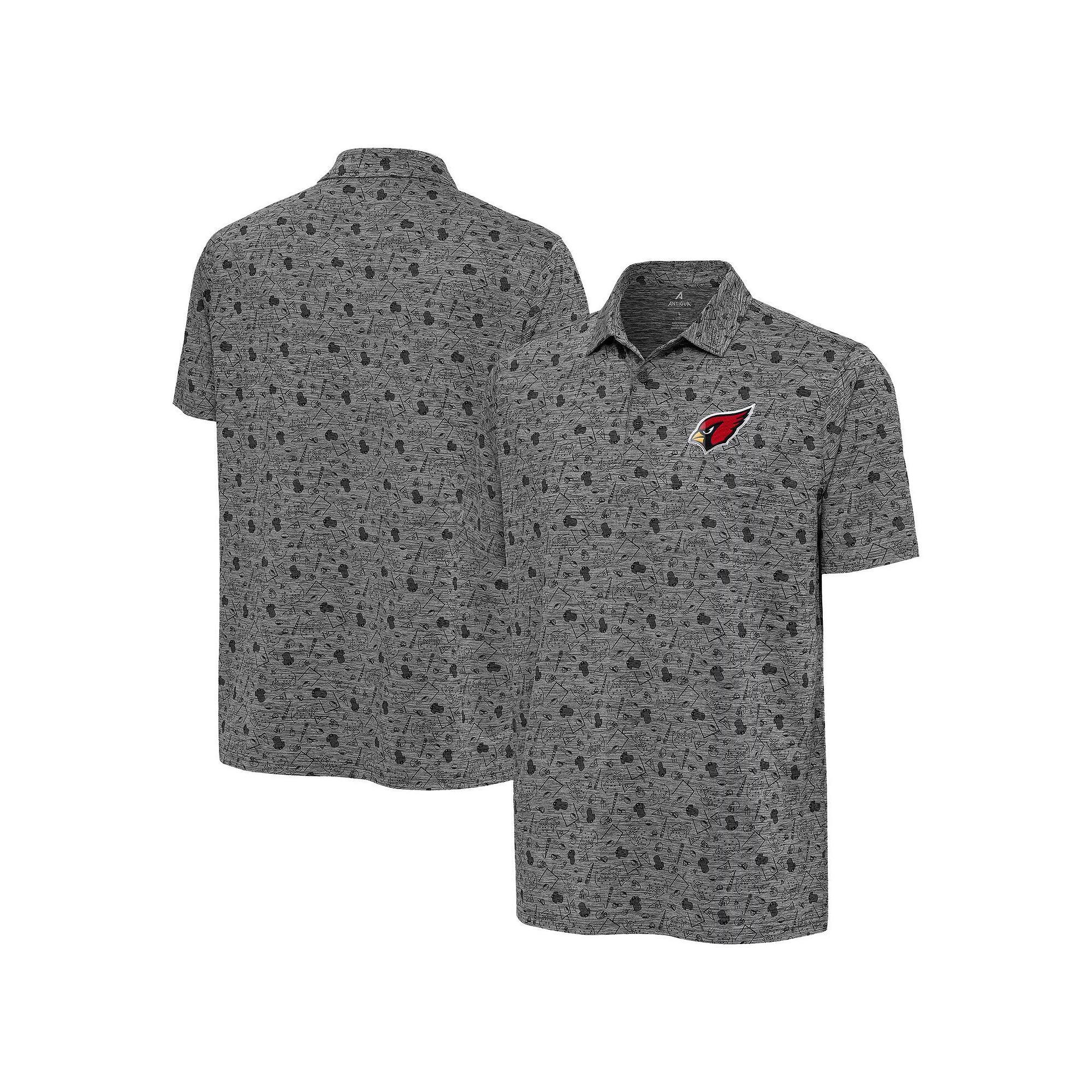 Men's Antigua Heather Black Arizona Cardinals Relentless Polo,  Product Image