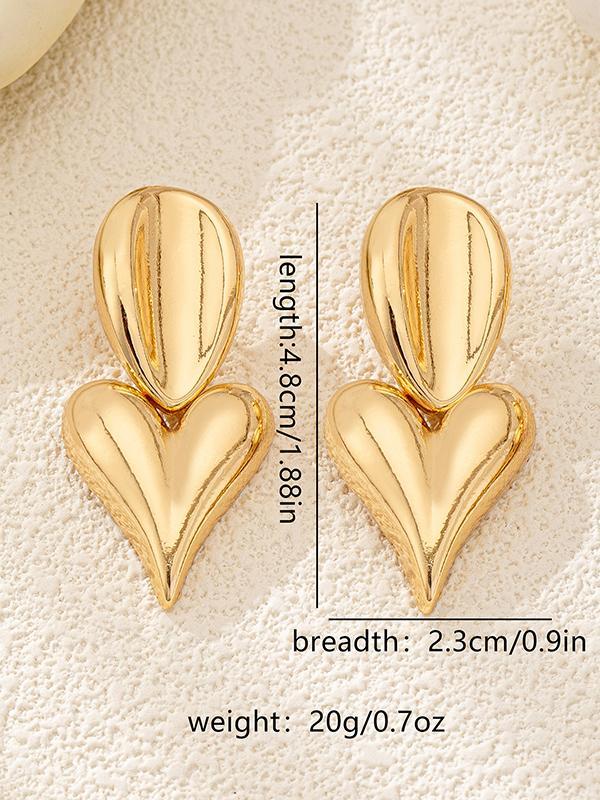 Geometric Heart Shape Drop Earrings Product Image