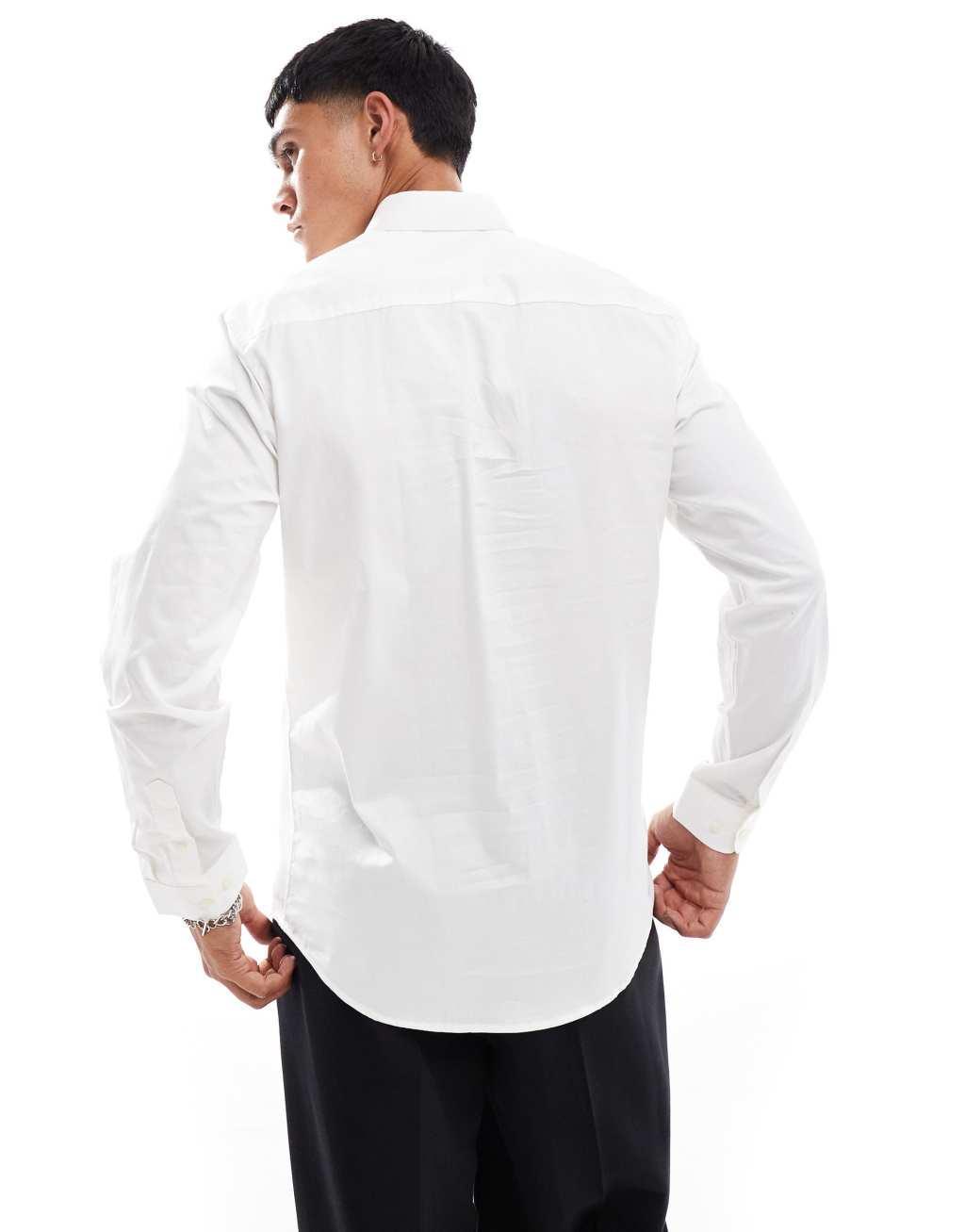 Jack & Jones Premium slim fit shirt in white Product Image