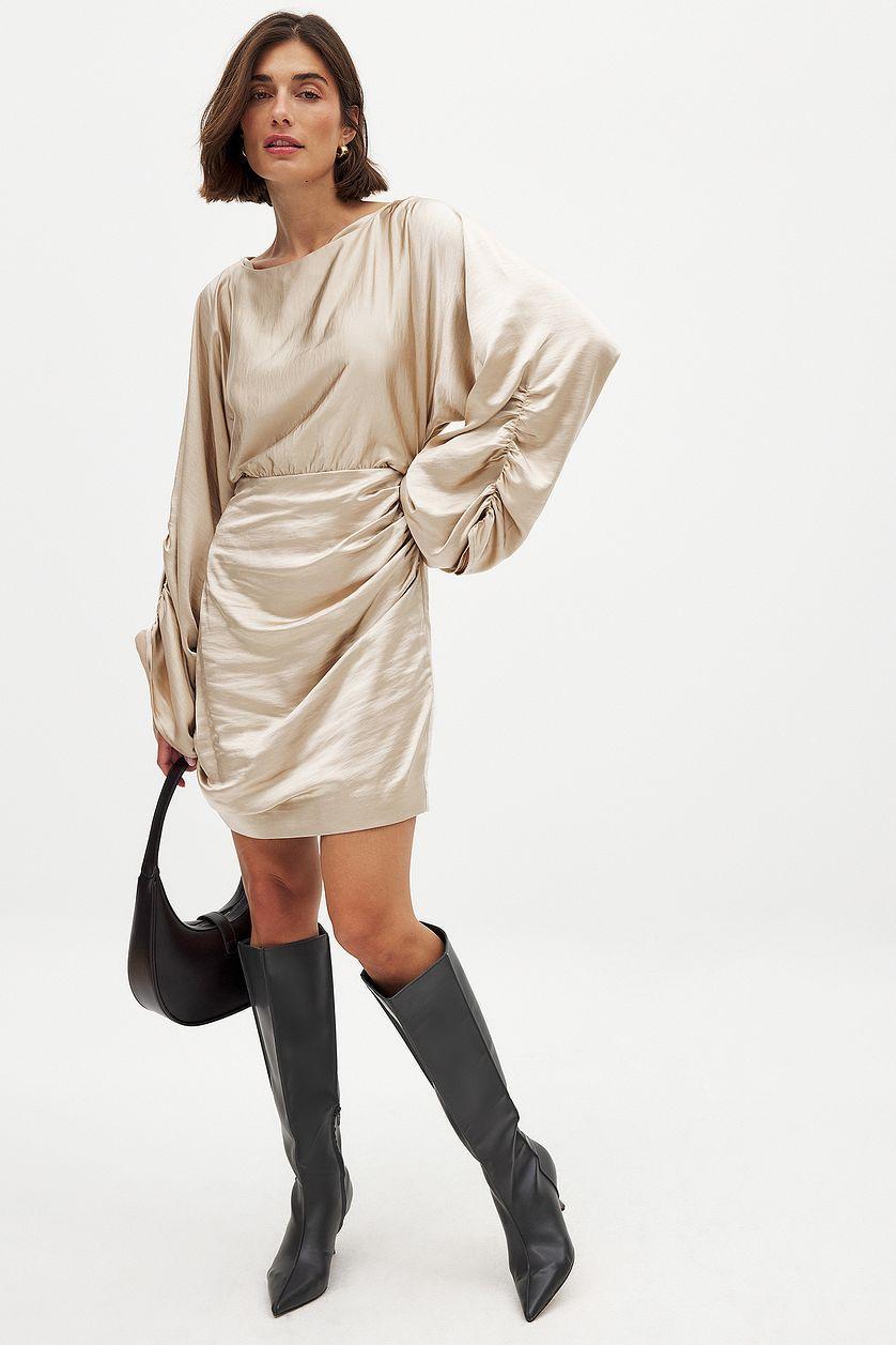 Draped Detail Satin Dress Product Image