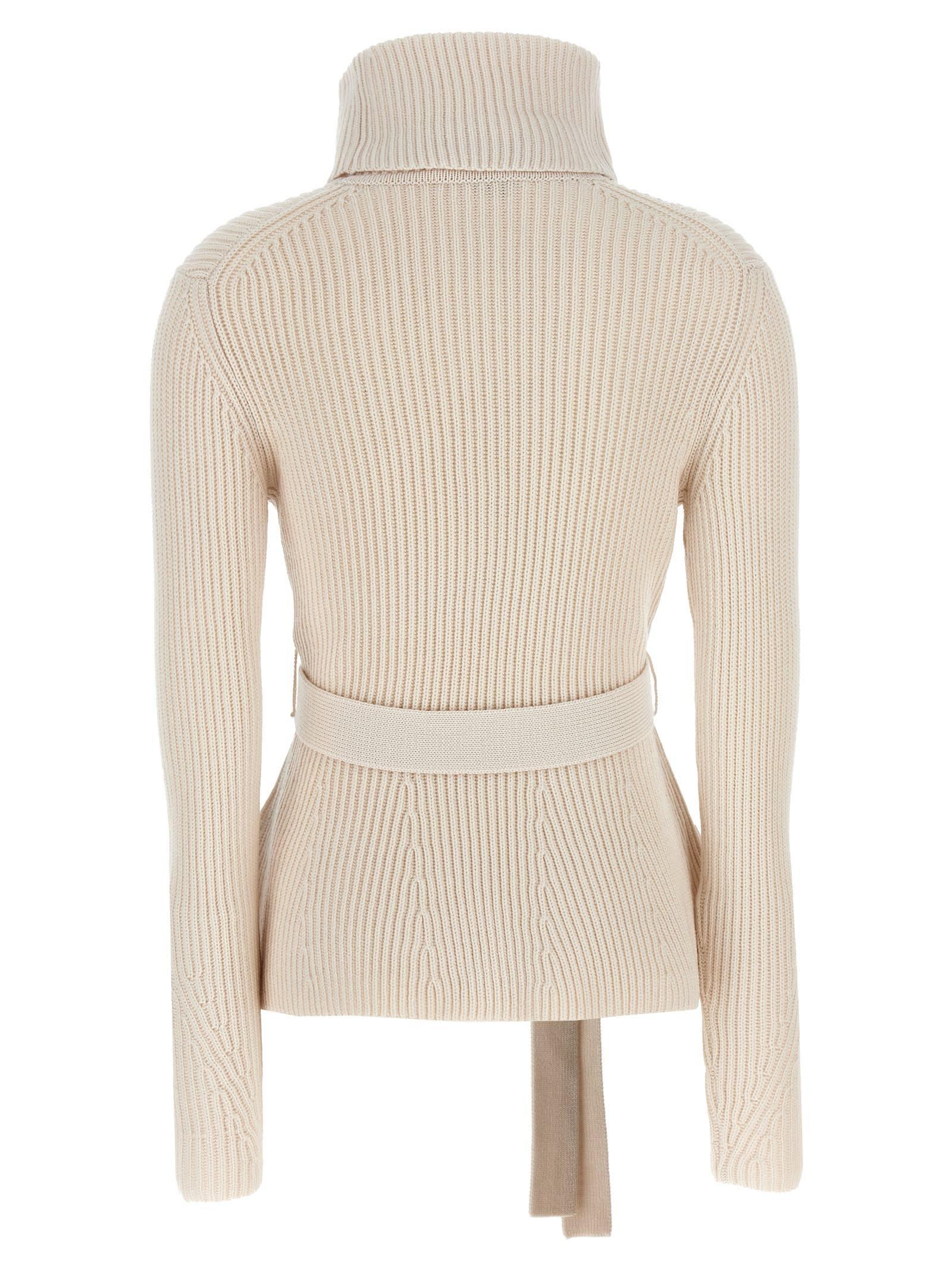 Illustration Peplum Sweater, Cardigans Beige Product Image