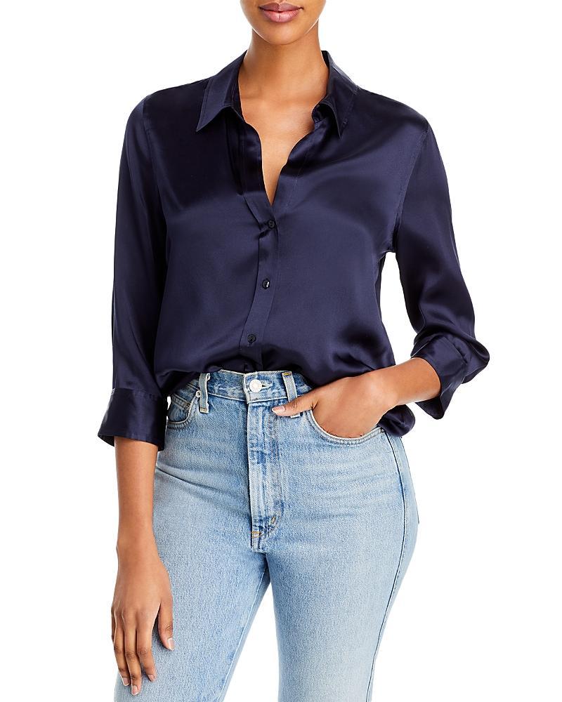 Womens Dani Three-Quarter Sleeve Silk Shirt Product Image