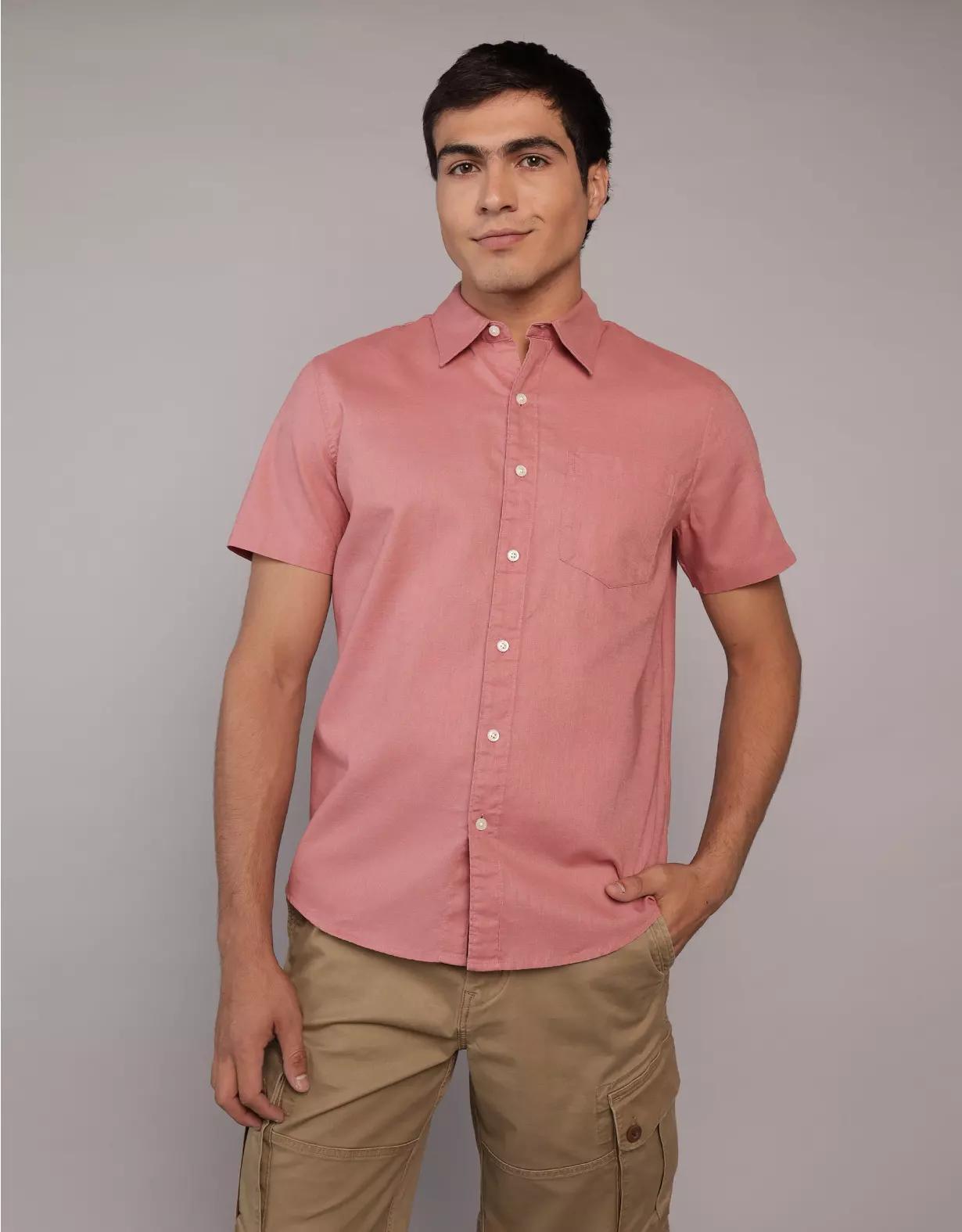 AE Poolside Printed Button-Up Shirt Product Image