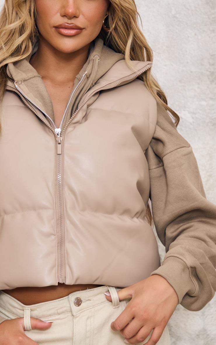 Truffle Faux Leather Drop Hem Vest Product Image