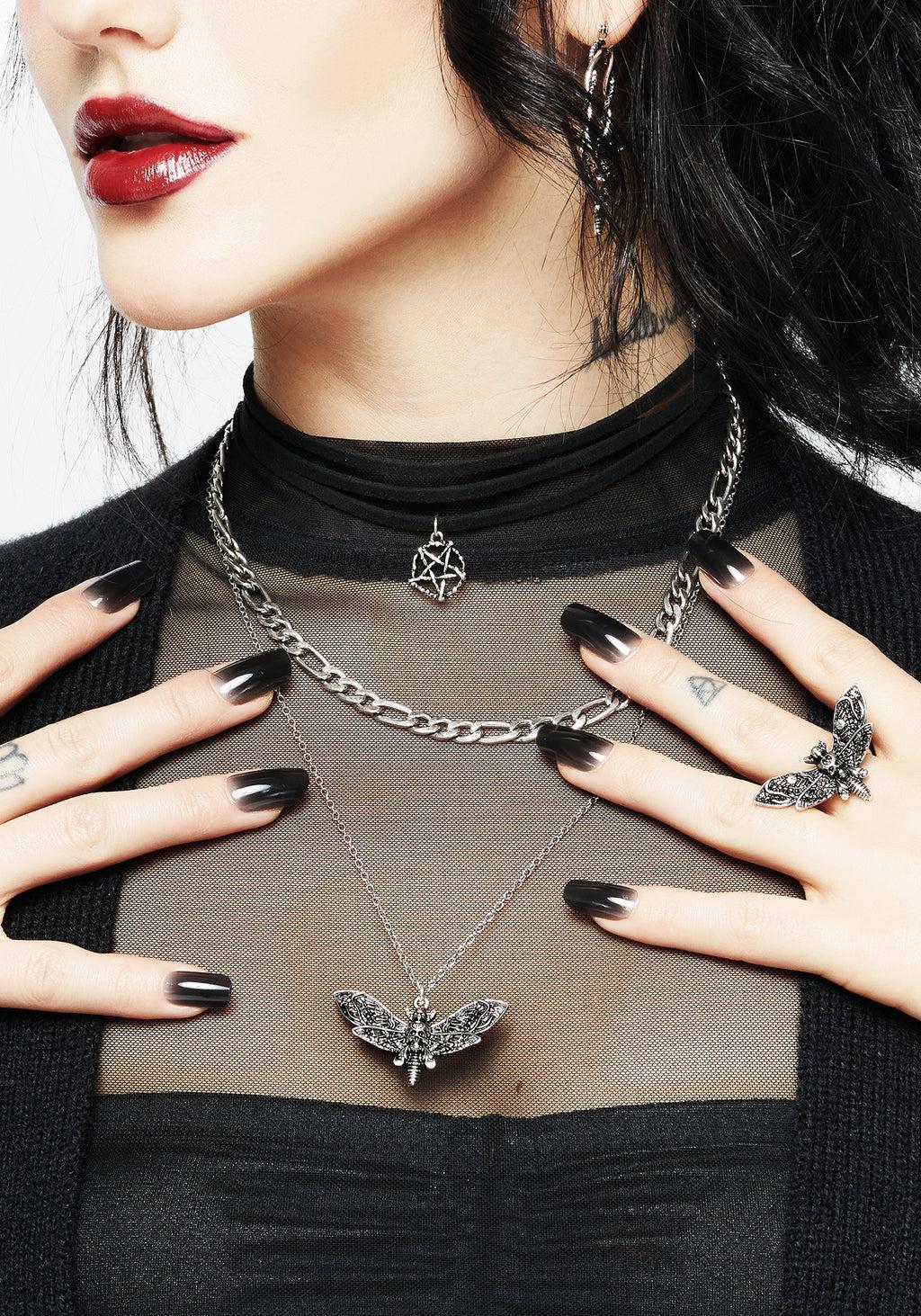 Mortmoth Layered Choker Necklace Product Image