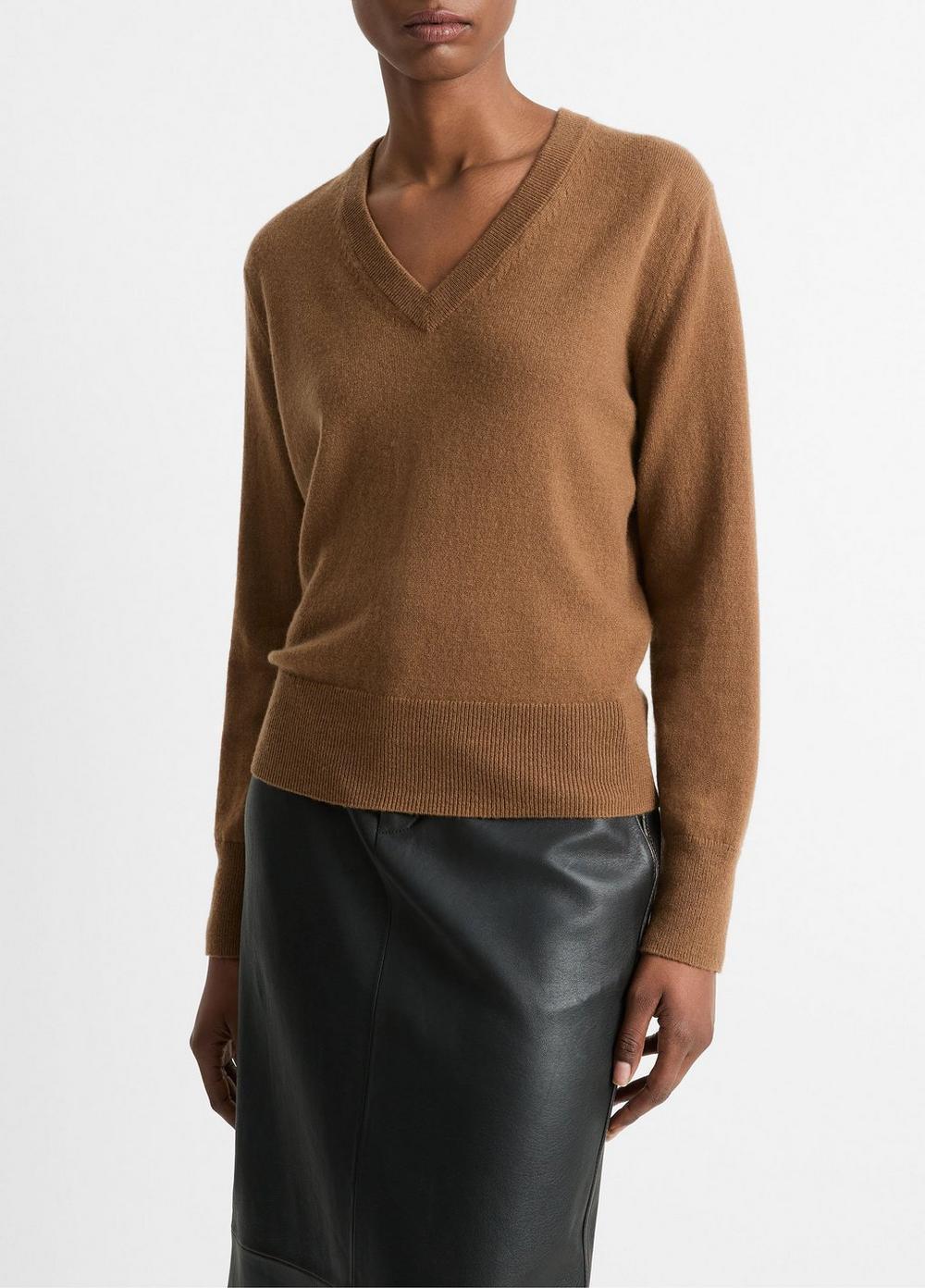 Cashmere Casual V-Neck Sweater Product Image