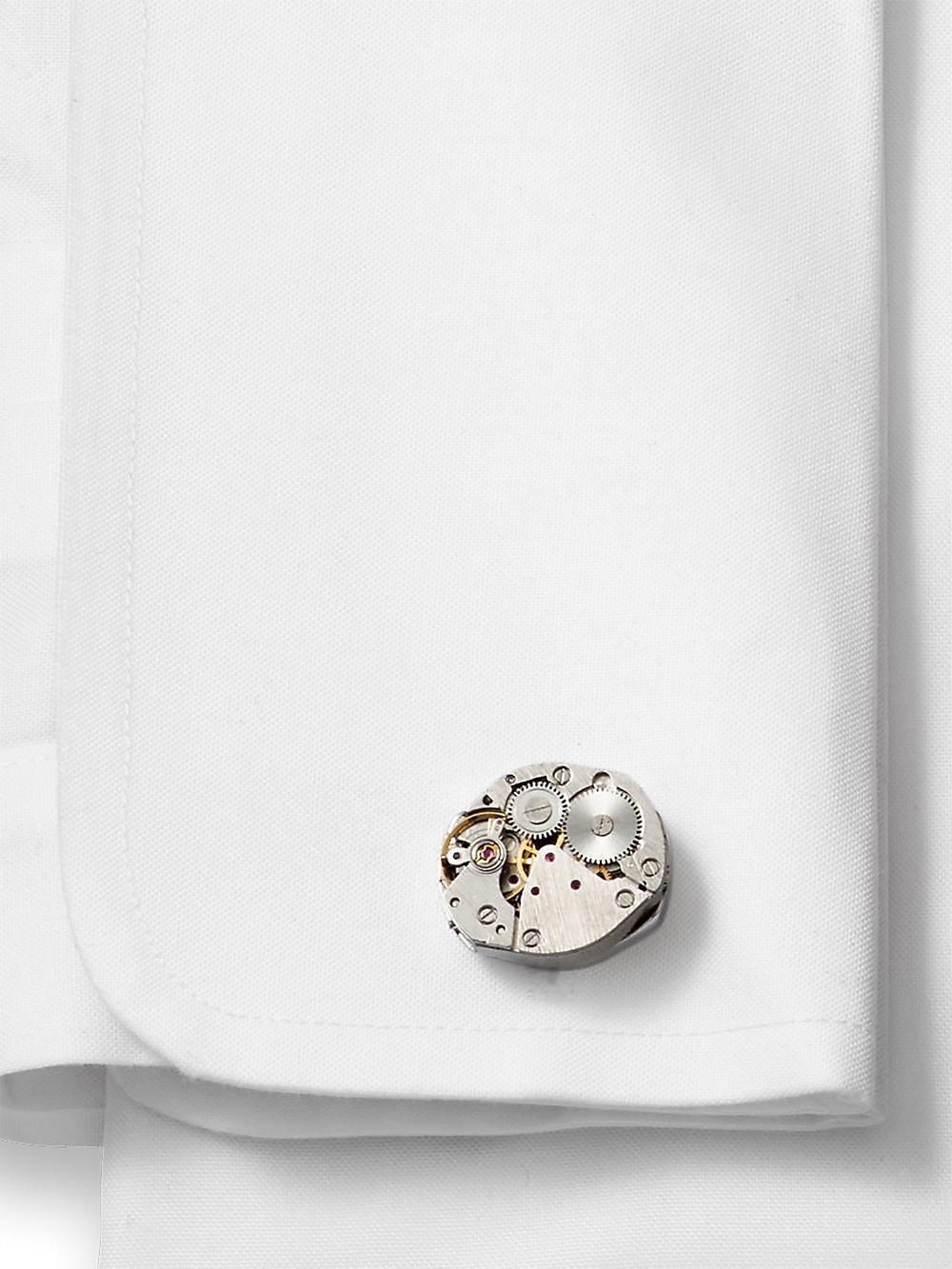 Oval Watch Movement Cufflinks - Silver/gold Product Image