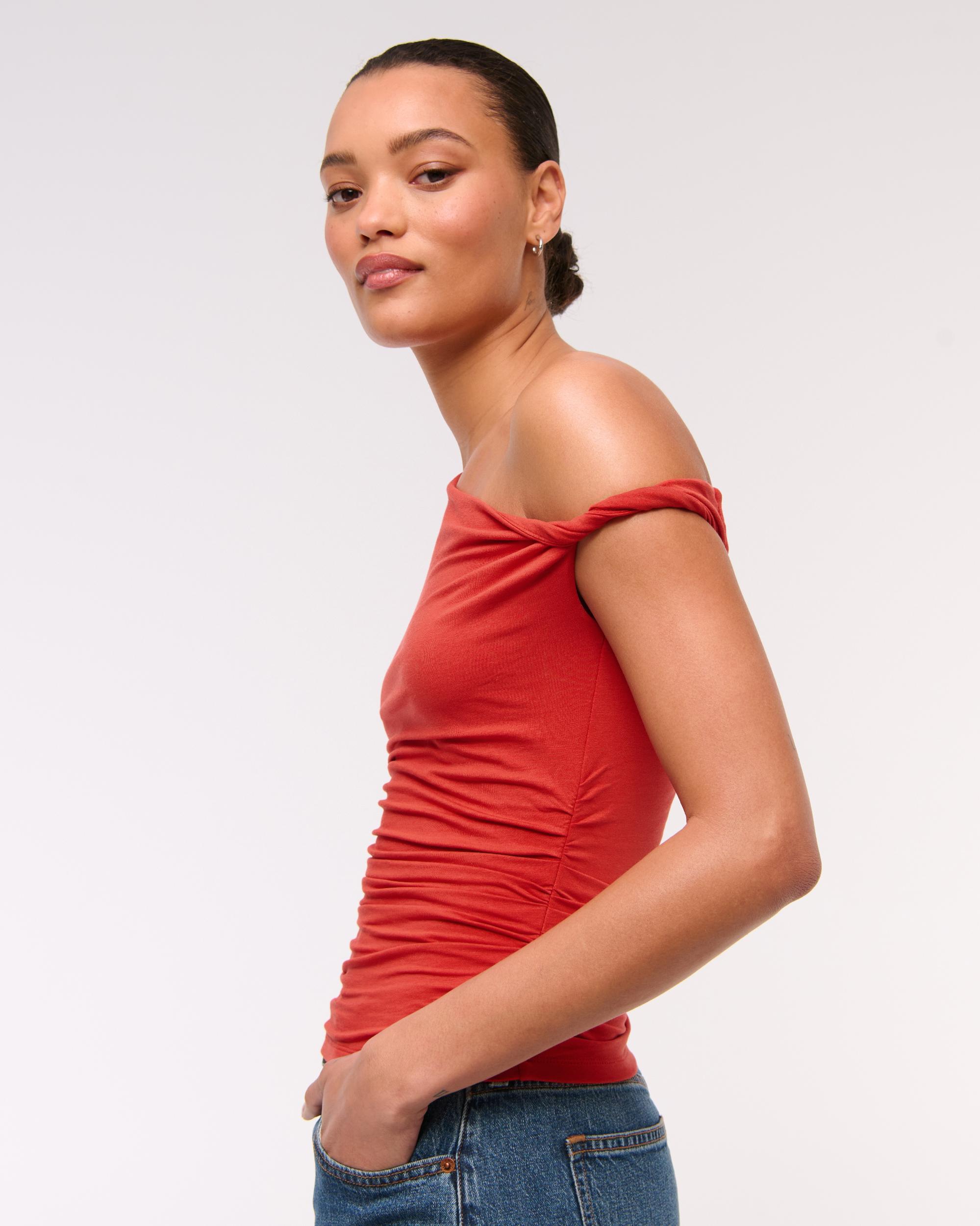 Asymmetrical Mesh Twist Top Product Image